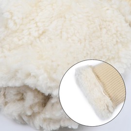 Harssidanzar Touchscreen Shearling Gloves,Women Warm Winter Leather Shearling Sheepskin Touchscreen Texting Gloves KL033US,Beige,Szie XL