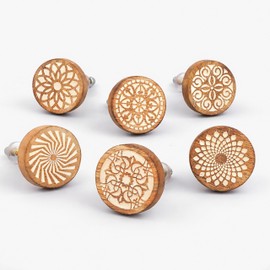 IndianShelf 18 Pack- Boho Knobs- Wood Knobs for Cabinets and Drawers- Natural Wooden Dresser Knob- Wooden Knob- Unique Wood Drawer Pulls- Drawer Pulls- Cabinet Door Handles