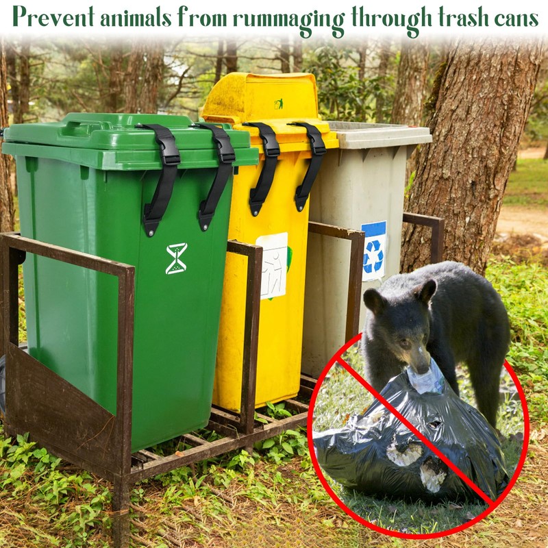TEASIK 2pcs Trash Can Lid Lock,Trash Can Locks for Animals,