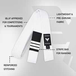 Elite Sports Brazilian Jiu Jitsu BJJ Belts (White, A2)