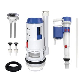 3-Inch Dual Flush Valve Repair Kit for 2-Piece Toilet, Includes 8.2" Height Flush Valve, Fill Valve, 1.9" Threaded Button, Gasket, and Bolts. Suitable for 2-Piece Top-Flush Toilets