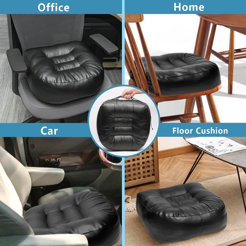 YOUFI Super Thicken Leather Car Seat Cushion for Adults -