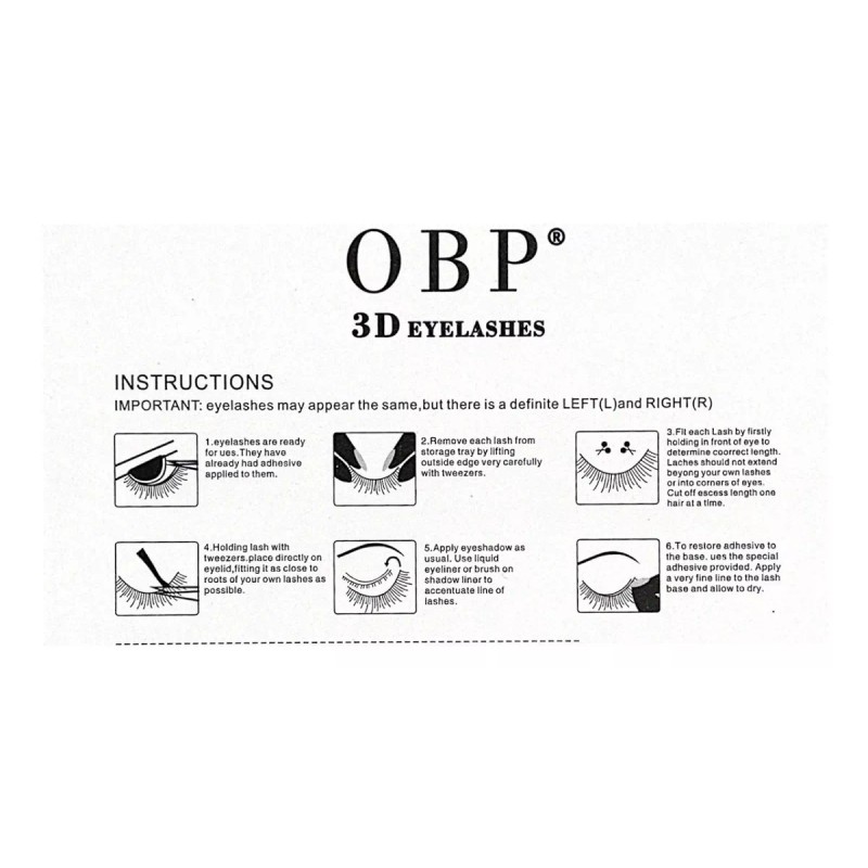 Obp Blister 3 Pares Pestañas Postizas 3d Efecto Natural 10