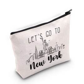 ZJXHPO NYC Besties Trip Travel Case New York Travel Gift Let’s Go to New York Lover Makeup Bag New York Vacation Gift New York Journey Souvenir (C-New York)