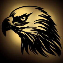 Eagle Head Wall Decoration with LED Lamp Decorative Lighting, DIY Eagle Figure Made of MDF Wood, Perfect Gift Decoration for Living Room, Bedroom and Children's Room, Gift for Easy DIY