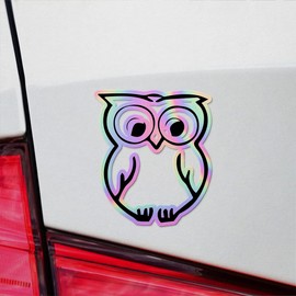 Holographic Decal Stickers Of Smart Owl Premium Waterproof Vinyl Decal Stickers For Laptop Phone Accessory Helmet Car Window Mug Tuber Cup Door Wall Decoration ANDVER3512291HO110422
