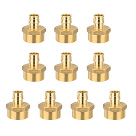 (Pack of 10) EFIELD Pex A Full Flow Expansion Brass Fittings 1 inch x 1 inch Female NPT Adapter, ASTM F1960 For Pex A Tubing Pipe Only
