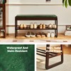 Solid Wood Shoe Bench, 2-Tier Wooden Storage Entryway Bench, Mid-Century
