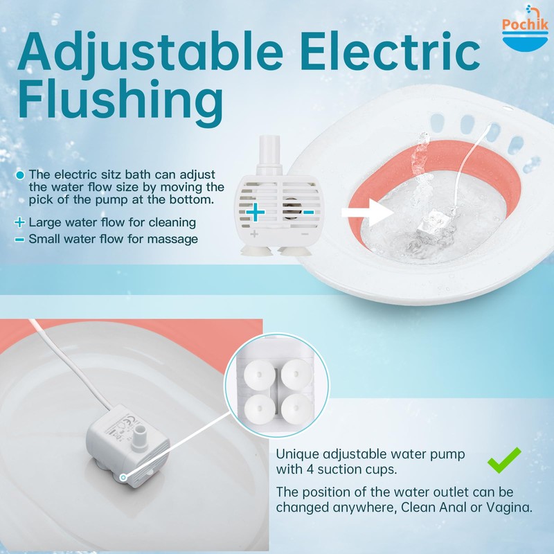 Pochik Electric Sitz Bath, Sitz Bath for Toilet Seat, Hemorrhoids