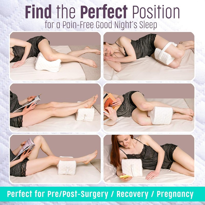 AERIS Knee Pillow for Side Sleepers,Maximum Sciatica,Joint,Hip,Restless Leg Syndrome,Back,Scoliosis Pain