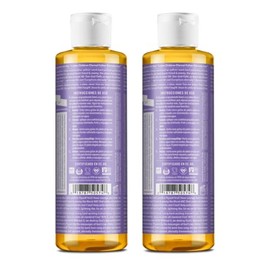 Dr. Bronner's | Jabón de castilla orgánico multiusos, ideal para todo el cuerpo, 100% biodegradable con aceite esencial relajante de Lavanda 240 ml (2 Pack)