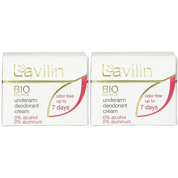 Lavilin Deodorant Underarm Cream, Herbal, Odorless for Up to 7 Days, 12.5-Grams (2 Pack)