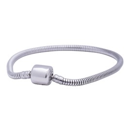 LuckyLy Pulsera de Mujer para Charms y Dijes tipo Brazalete, Acero Inoxidable Color Plata – Regalos para Mujer Cumpleaños y Originales, Modelo Nuria