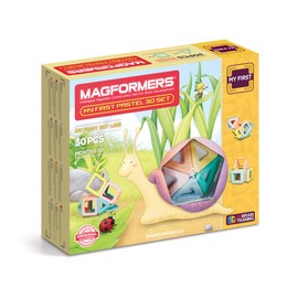 Magformers My First Pastel (30 Piece) Toy of the year Construction finalist 2018 Magnetic Building Blocks, Educational Magnetic Tiles Kit , Magnetic Construction STEM toddler Toy Set