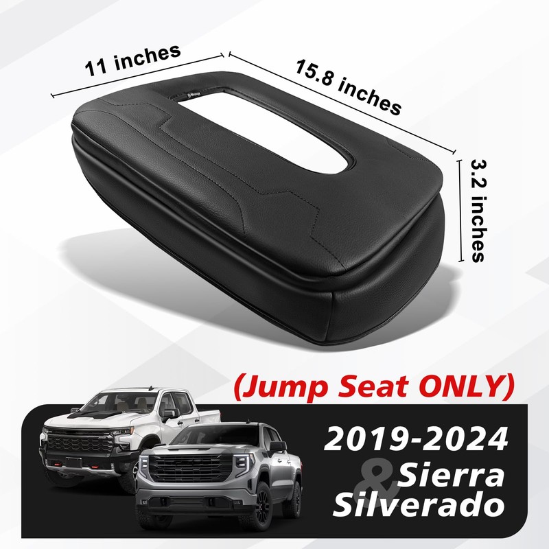 Muslogy Center Console Armrest Cover Compatible with Chevy Silverado &
