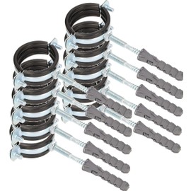 KOTARBAU® Set of 10 Pipe Clamps 1 Inch with Rubber Insert Vibration Insulating Pipe Holder Screw Pipe Clamp Pipe Fixing Pipe Holder for Ducts Round Pipes Ventilation Ducts