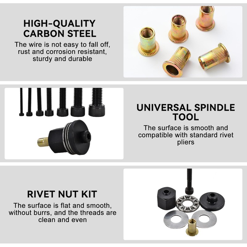Rivet Nuts Rivet Set, 7 Pieces Rivet Nuts Tool M3