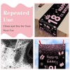 Table Runner for 18th Birthday, Black Pink Party Tablecloth, Table