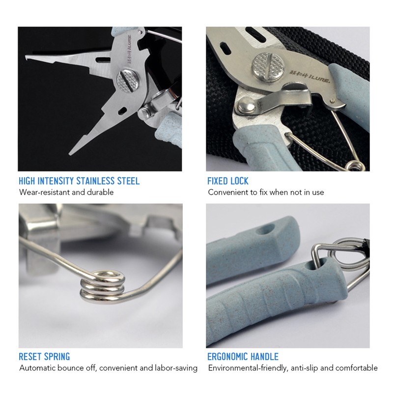 Fishing Pliers Scissors Stainless Steel Fishing Line Cutter Split Ring