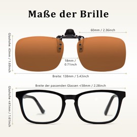 Epavouos Clip-On Polarised Sunglasses, UV400 Protection, Ideal for All Outdoor Activities, brown