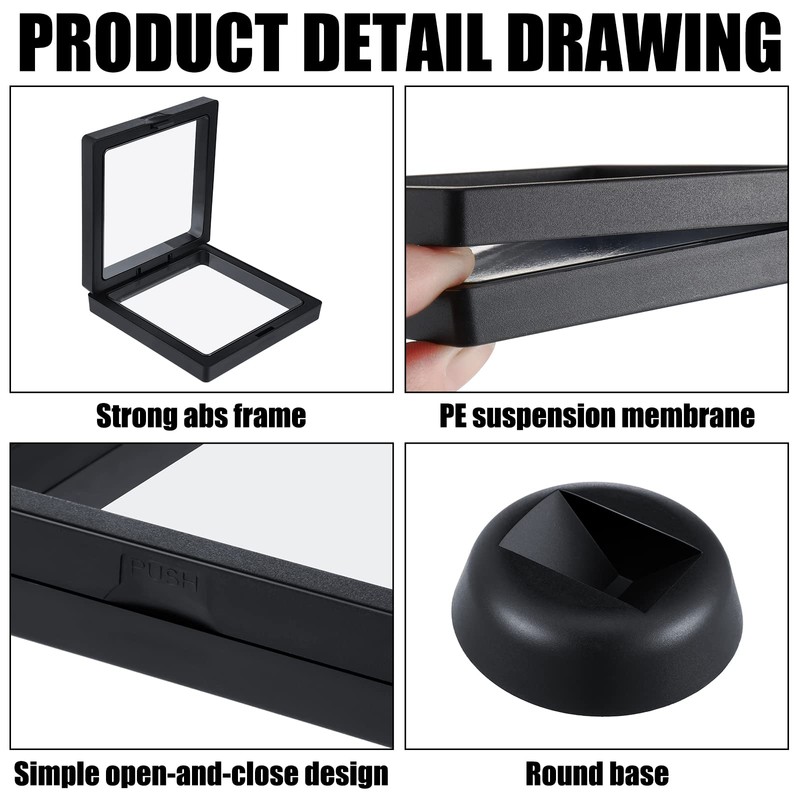 40 Pcs 3D Floating Display Cases 3D Floating Framed Black