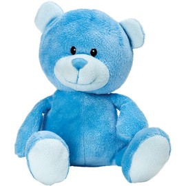 Suki Baby Supersoft Plush Small Baby's Bear with Embroidered Details (Blue)