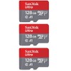 SanDisk Ultra 128GB microSDXC UHS-I Card with Adapter(SDSQUAR-128G-GN6MA), 3 Pack(128GB)