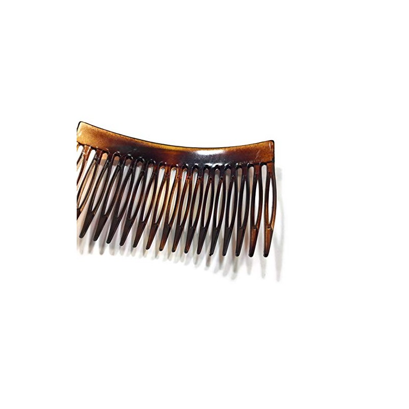 2 x Side Combs Approx. 8 x 4.6 cm Havana