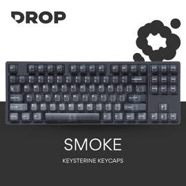 DROP + MiTo Keysterine Transparent ABS Keycap Set R2 - Smoke - 60%, 65%, 75%, TKL, WKL, 1800, 96-Key, Full-Size and More Cherry MX Style Keyboard Compatibility