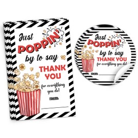 Handeasy Teacher Gift Tags, 40 Pcs Thank You Tags, Poppin Themed Teacher Appreciation Gift Tags, Envelopes, Sealing Stickers Gift Packaging Boxe A02