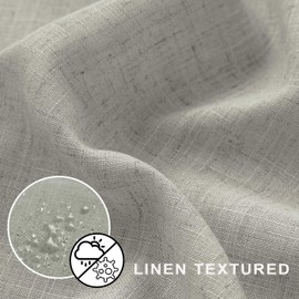 KOUFALL 96 Inch Grey Shower Curtain,Natural Linen Fabric Extra Long Oversized Shower Curtains for Bathroom with Hooks,72x96 Length