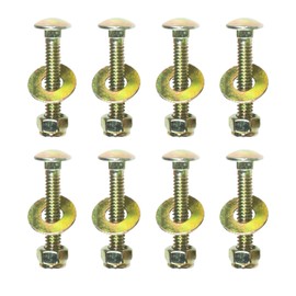 Metalsuberg 1/4" x 1-1/2" Carriage Bolt by Color Galvanization of Square Neck with Nylon Lock nut and Large Size Washer Assortment Kit,Carbon Steel,Grade 2.(8pcs Pack)