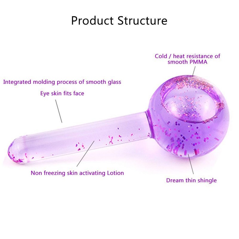 2Pcs Ice Facial Rollers Crystal Ball Refreshing Beauty Massager Roller