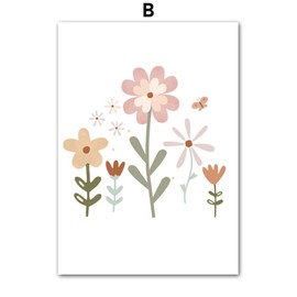 EXQULEG Set of 3 Wall Pictures for Children's Room, Baby Room, Poster, Rainbow Sun, Cloud, Flowers and Butterflies, Pictures, DIN A4, Girls, Boys, Boho Decoration (BDE)