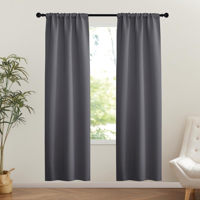 NICETOWN Door Curtain with Track, Thermal Insulated Blackout Curtain Include