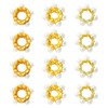 KitBeads 15Pcs 3 Styles 18K Gold Plated Flower Beads Brass