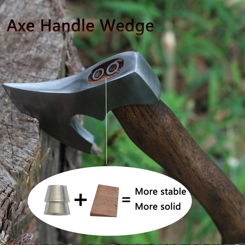 20 Pcs Safety Round Handle Wedges, Wood & Metal Wedges