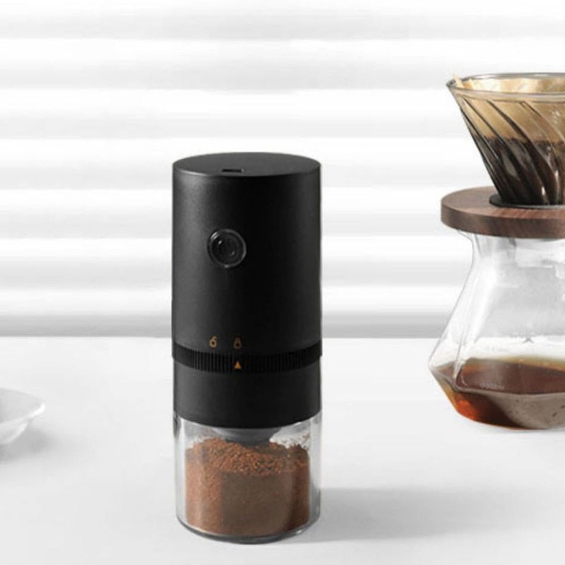 Portable Electric Coffee Grinder USB Rechargeable Adjustable Coarseness Quiet Removable