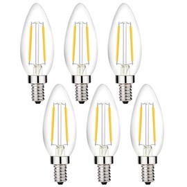 Beonllay 12 Volt LED Candelabra Bulbs E12 Base Light Bulb 25 Watt Warm White 2700K, 12-24 Volt Low Voltage Candelabra Bulbs LED 2W for 12 Volt System, 6 Pack