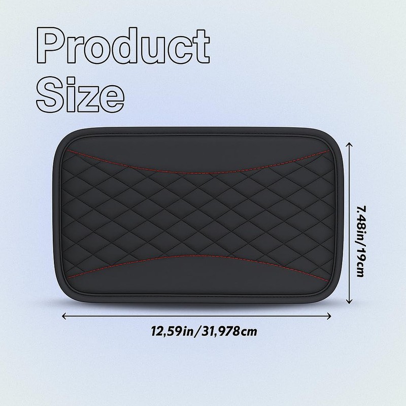 Universal Car Center Console Cushion Pad 19x31cm, Waterproof PU Leather