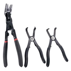 3Pcs Body Clip Removal Pliers Set, 30 Degree and 80 Degree Push Pin Pliers with 1Pcs Upholstery Trim Clip Removal Pliers Panel Clip Pliers Tapered End for Access on Push Pin Pliers