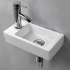Wall Hung Basin Sink Small Cloakroom Basin Rectangle Ceramic Wash