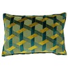 Paoletti Delano Cushion Cover, Teal/Gold, 40 x 60 cm