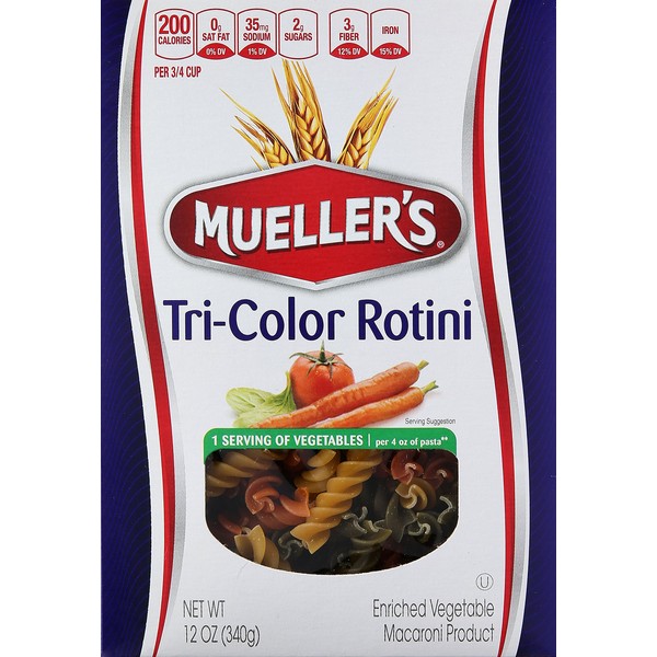 Mueller's Tri-Color Rotini, 12 Ounce