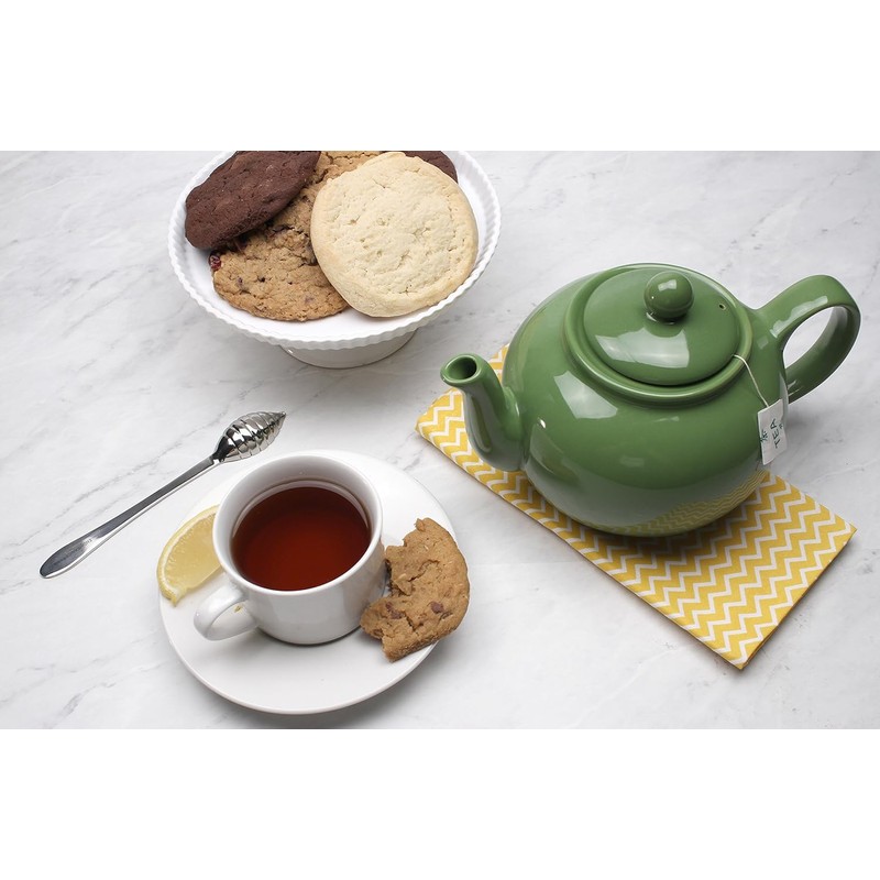 RSVP International Stoneware Teapot Collection, Microwave and Dishwasher Safe, 42