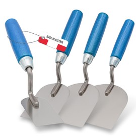WERKFIT Professional Plasterer's Trowel Made of Stainless Steel Set - Rustproof Plaster Spatula - Masonry Trowel with Wooden Handle - Plastering Trowel Made in Austria (40+60+80+100)