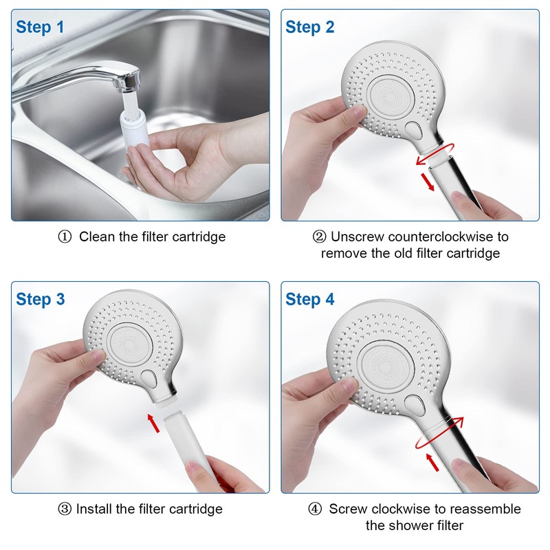 FEELSO Shower Filter for Handheld Shower Head, 2 Pack 15