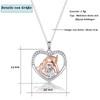 USEEDOVIA Horse Girls Gift Heart Necklace Women's 925 White Gold