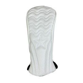 anddat Golf Headcover, PU Leather, Waterproof, Star, Black, Black, For Drivers, DR Fairway Woods, FW (White, FW) Golf Headcover Set, Popular Brand, Character, Set Cover, Embroidery Series, Synthetic