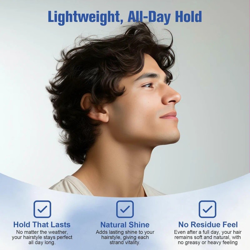 Arcilla Capilar Para Hombres, Crema Y Pomada Natural De Fija